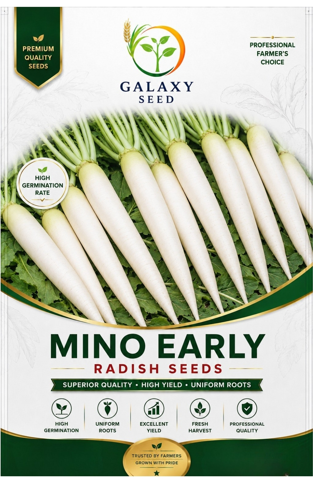 Mino Early Long White Radish – High-Yield Radish Seed for Nepal
